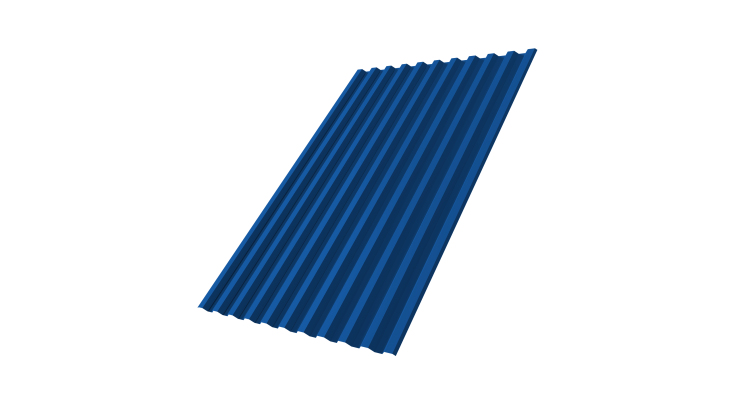 Профнастил С21 R 0,5 Satin RAL 5005 сигнальный синий