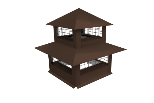 Дымник на трубу двойной с сеткой 730х485мм 0,45 PE с пленкой RAL 8017 шоколад