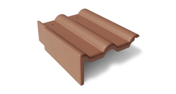 Боковая цементно-песчаная черепица Braas Франкфуртская левая, коричневый