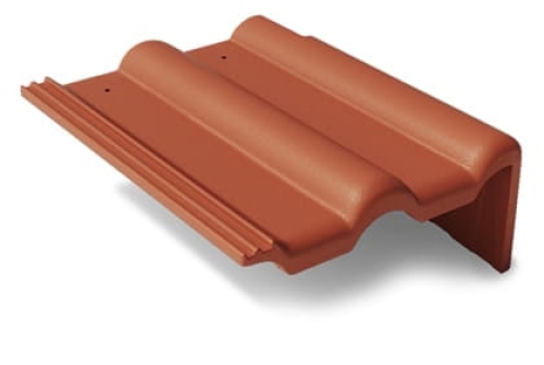 Боковая цементно-песчаная черепица Braas Франкфуртская правая, красный