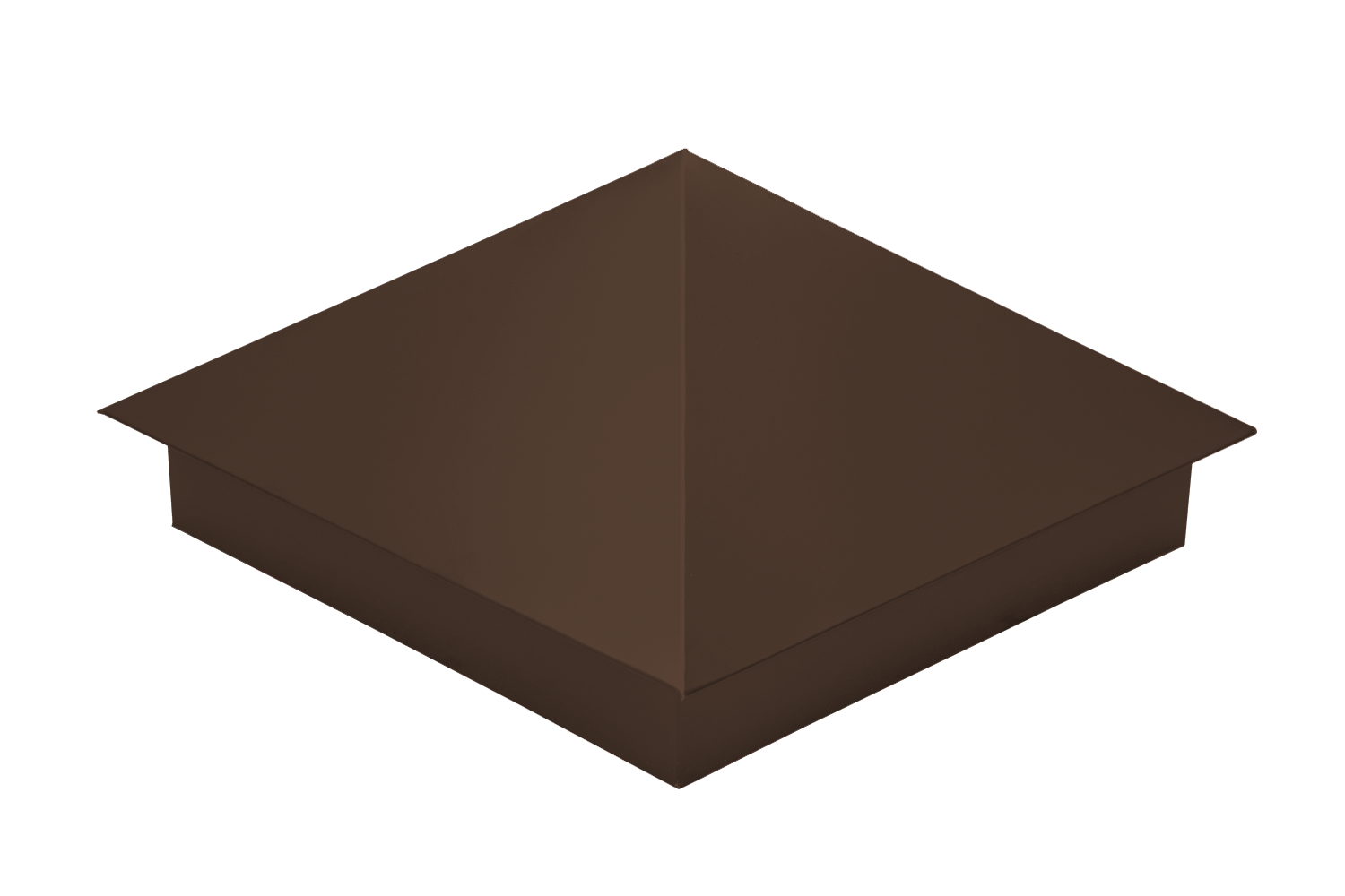 Колпак на столб 390х390мм 0.4 PE с пленкой RAL 8017 шоколад