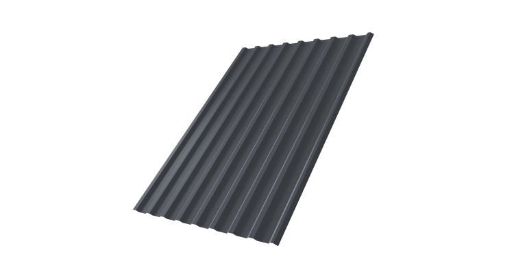 Профнастил С20R Grand Line 0,5 PurLite Мatt RAL 7024 мокрый асфальт