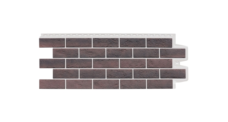 Фасадная панель GL Состаренный кирпич Design Plus кофе с белым швом