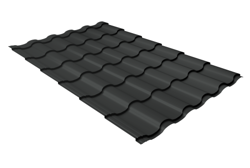 Металлочерепица кредо Grand Line 0,45 Drap TX RAL 7016 антрацитово-серый