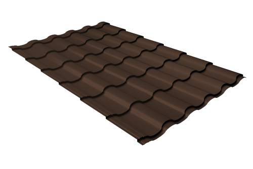 Металлочерепица кредо Grand Line 0,45 Drap-double TX RAL 8017 шоколад