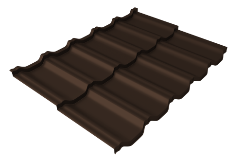 Металлочерепица модульная квинта uno GL 0,45 Drap-double TX RAL 8017 шоколад
