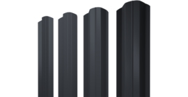 Штакетник М-образный В фигурный 0,45 Drap TwinColor RAL 7024 мокрый асфальт