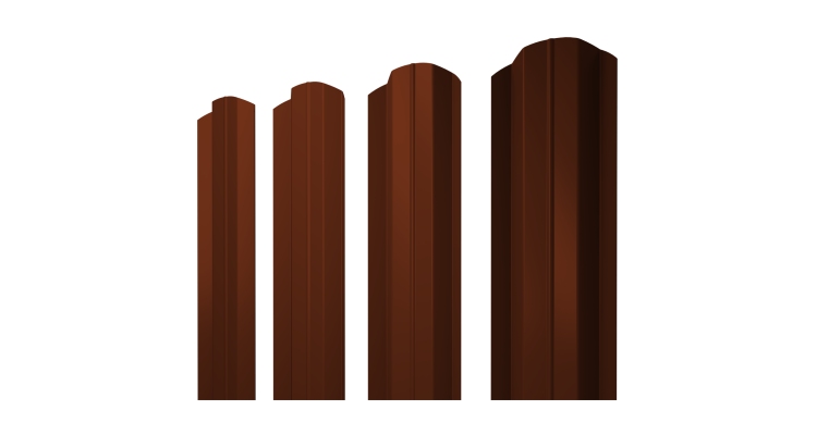Штакетник М-образный В фигурный 0,5 Satin RAL 3009 оксидно-красный
