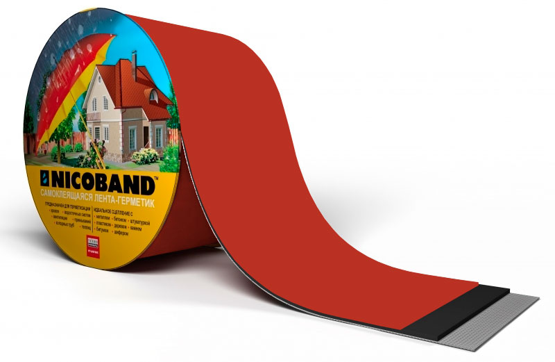 Лента герметизирующая Технониколь Nicoband самоклеящаяся 3мх5см, красная