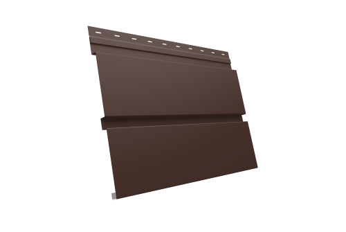 Софит металлический Квадро Брус без перфорации 0,5 Satin с пленкой RAL 8017 шоколад