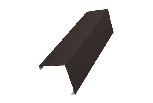 Декоративная накладка на столб универсальная угловая 62х55 для забора жалюзи 0,5 Satin RR 32 темно-коричневый (1,8м)