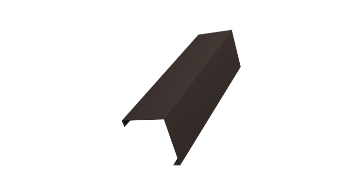 Декоративная накладка на столб универсальная угловая 62х55 для забора жалюзи 0,5 Velur X RR 32 темно-коричневый (2м)