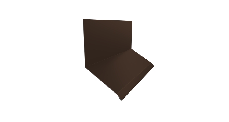 Планка примыкание верхнее к стене фальц Grand Line 150х130х20 0,45 Drap RAL 8017 шоколад (2м)