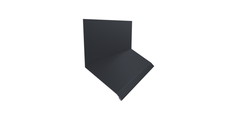 Планка примыкание верхнее к стене фальц Grand Line 150х130х20 0,45 Drap TX RAL 7024 мокрый асфальт (3м)