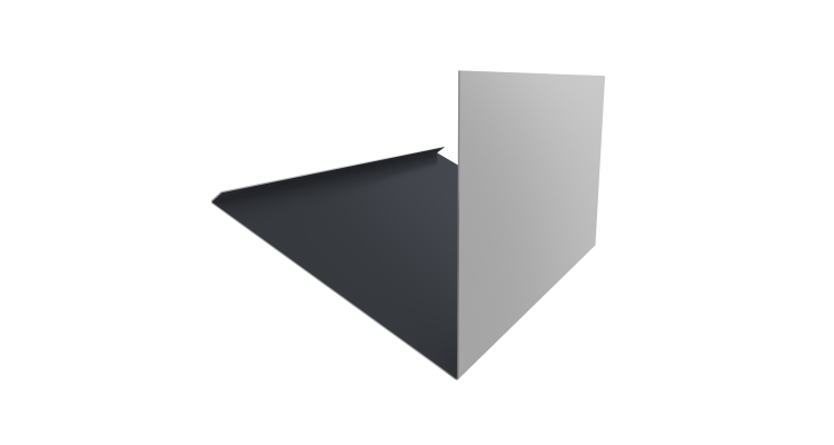 Планка примыкание верхнее к трубе фальц 0,45 Drap ST RAL 7024 мокрый асфальт (2м)