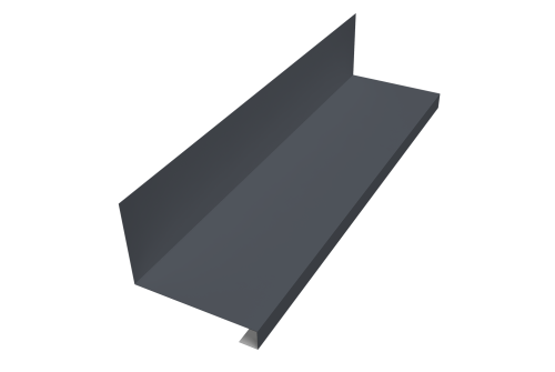 Планка примыкание нижнее к трубе фальц 0,45 PE с пленкой RAL 7024 мокрый асфальт (2м)
