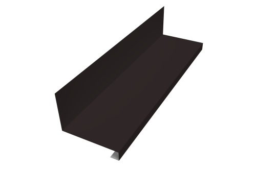 Планка примыкание нижнее к трубе фальц Grand Line 0,5 Satin Matt RAL 9005 черный (2м)