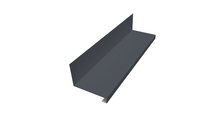 Планка примыкание нижнее к трубе для Кликфальц Pro 0,5 PE с пленкой RAL 7024 мокрый асфальт (2м)