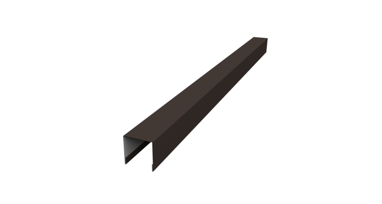 Планка вертикальная лицевая для забора жалюзи Palermo 0,45 Drap TR RR 32 темно-коричневый (1,8м)