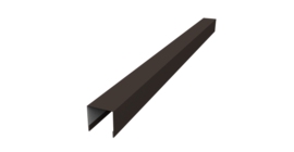 Планка вертикальная лицевая для забора жалюзи Palermo 0,5 Drap TX RR 32 темно-коричневый (3м)