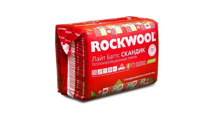 Утеплитель RockWool Лайт Баттс Скандик (0,288 м3/уп.) 800х600х100 мм.